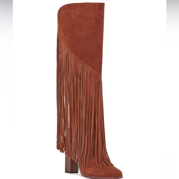 Jessica Simpson Asire Fringe tall boots women's size 6.5 - Picture 1 of 2